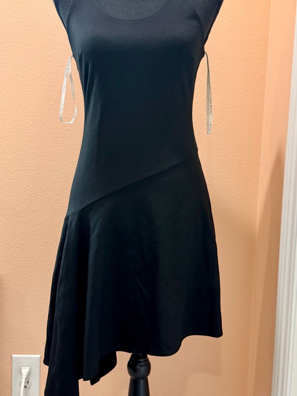 Halston Heritage Black Sloan Asymmetrical Dress small